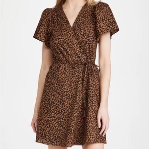 Madewell Brown and Black Leopard Print Wrap Dress